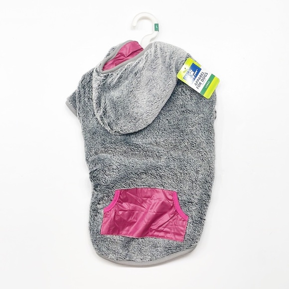 NEW Top Paw Grey Solid Fleece Dog Hoodie